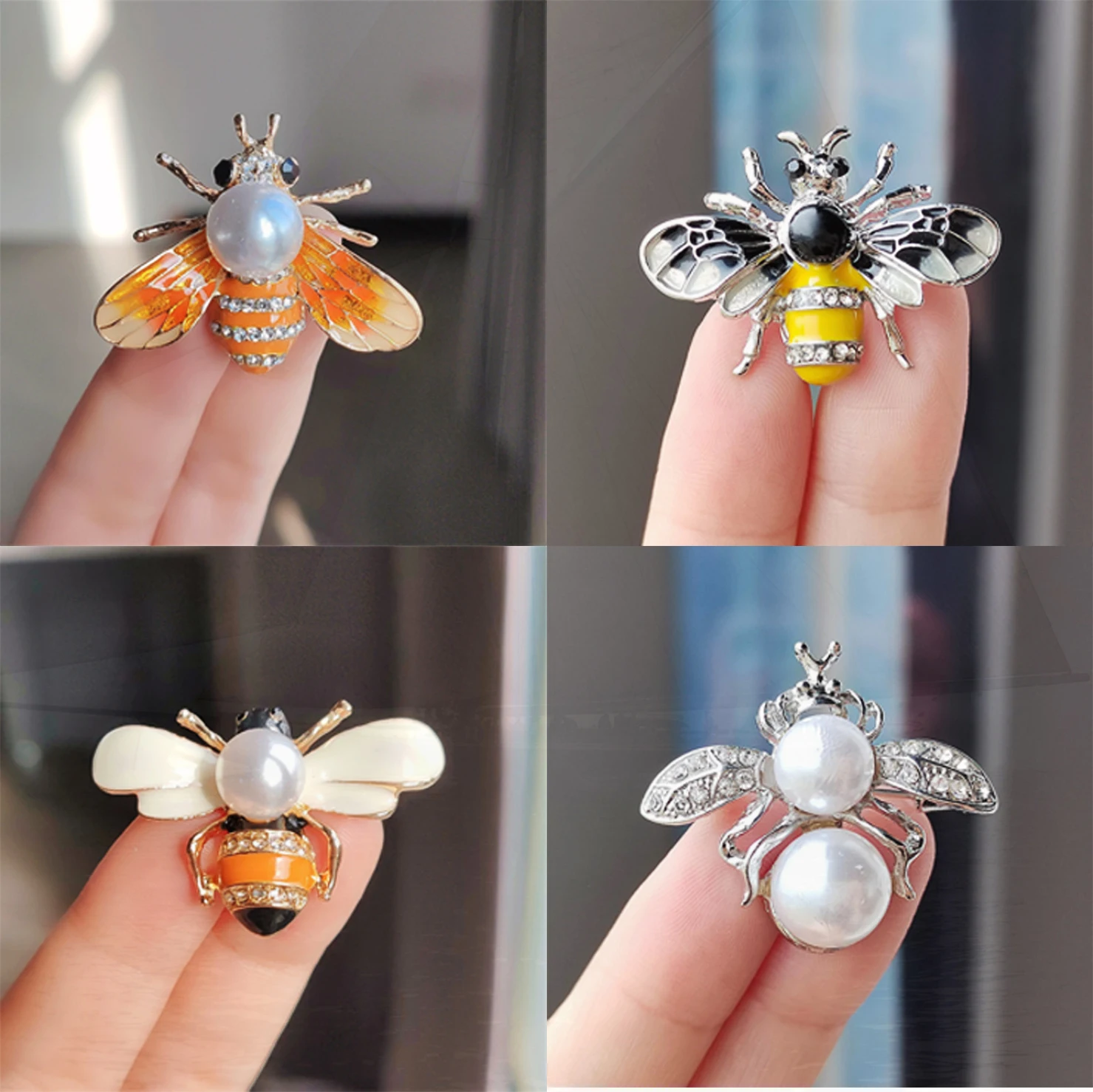 crystal honey Pin, female niche, high-end feel Pin, DIY insect Cross border popular high-end