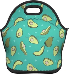 Borsa per il pranzo in neoprene isolata Borsa per il pranzo in neoprene leggero con avocado per ragazze e ragazzi in ufficio