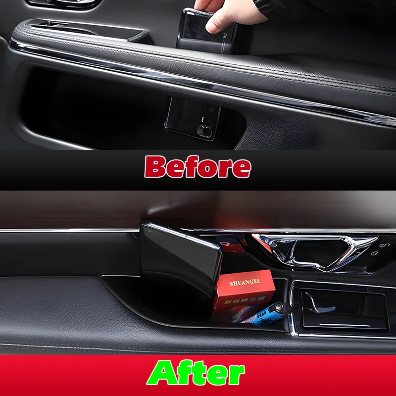 Storage Box for Jaguar XF X250 2008-2015 Front Door Side Insert Organizer Box Cars Accessories Interior Phone Card Placement