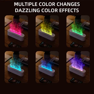 Essential oil aroma diffuser, flame air humidifier, cold mist ultrasonic diffuser with realistic night light RGB 6 Main Sales Diffuser Flavoring - №5