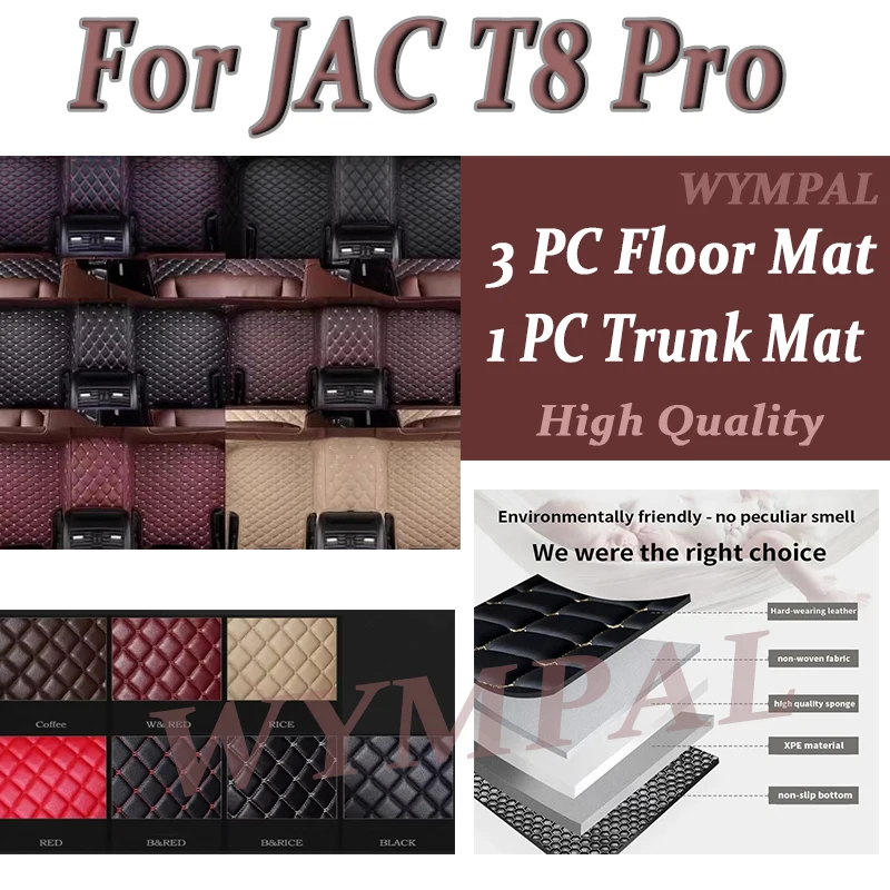 

Luxury Car Floor Mats For JAC T8 Pro 2021 2022 2023 Automobile Carpet Cover Interior Accessories Custom Auto Foot Pads