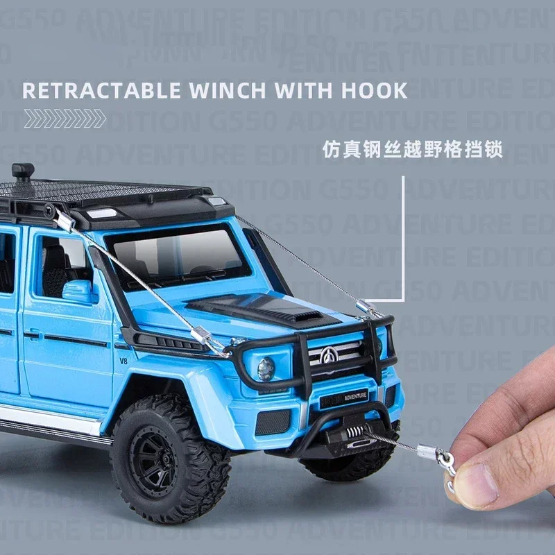 1:24 Legering G550 4X4 Adventure Edition Off Road Voertuig Model Met Geluidslicht Suv Speelgoed Voor Jongens Geschenken