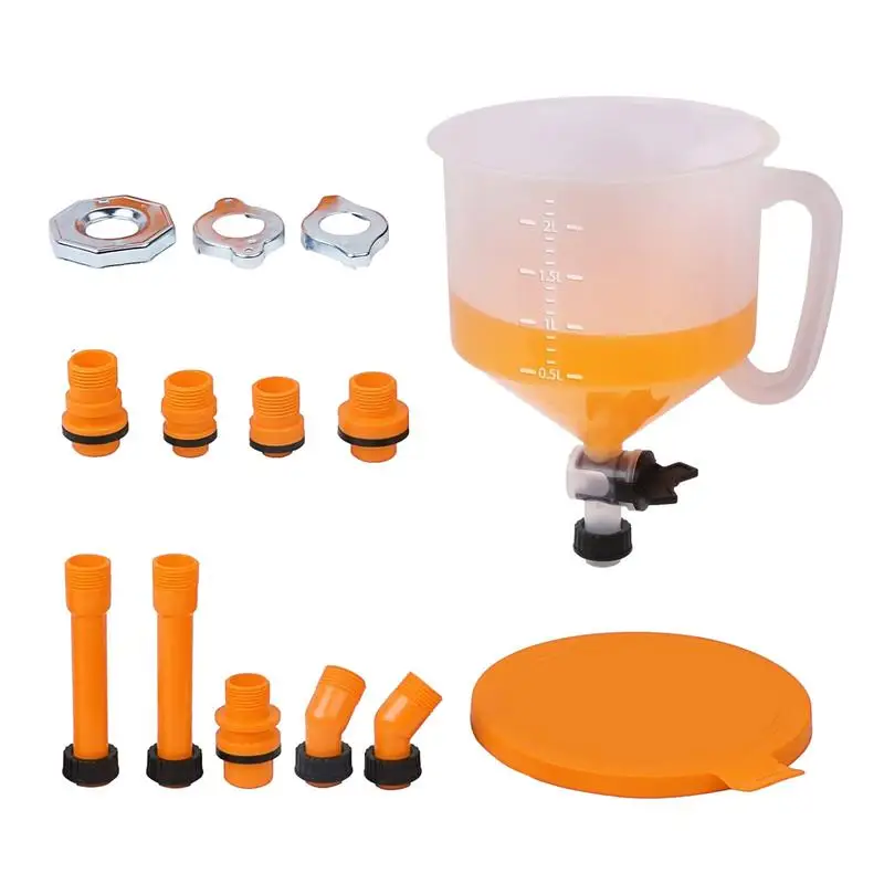 15 pcs Spill-Free Radiator Funnel Set Engine Oil Funnel Cooling System Funnel No Spill Coolant Funnel Set ﻿