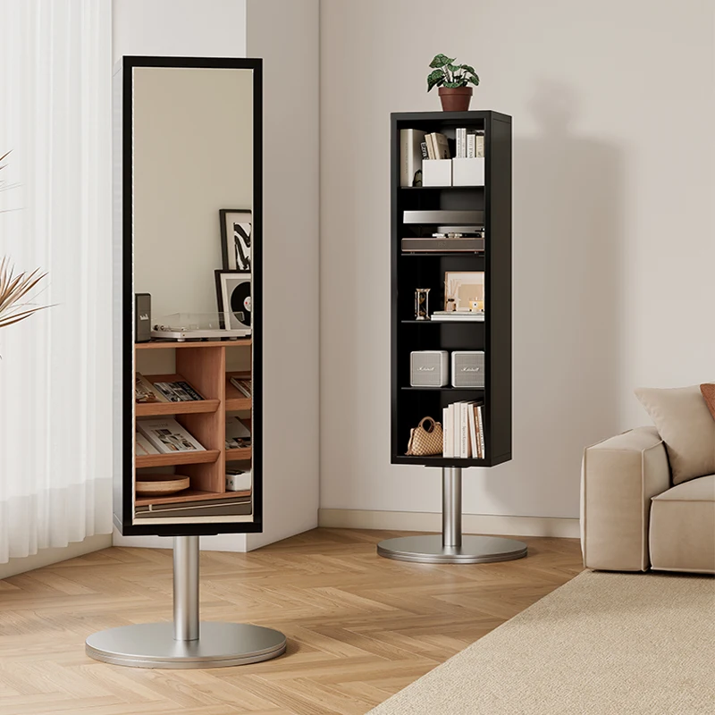 

Rotatable full-length mirror cabinet household bedroom multi-functional integrated floor mirror storage locker rack full-body mi