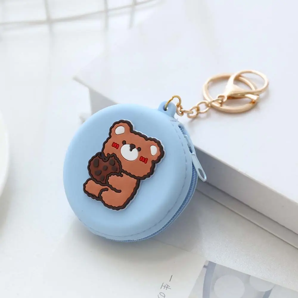 Lovely Cartoon Round Silicone Coin Purse Change Pouch Bag Headset Bag Wallet