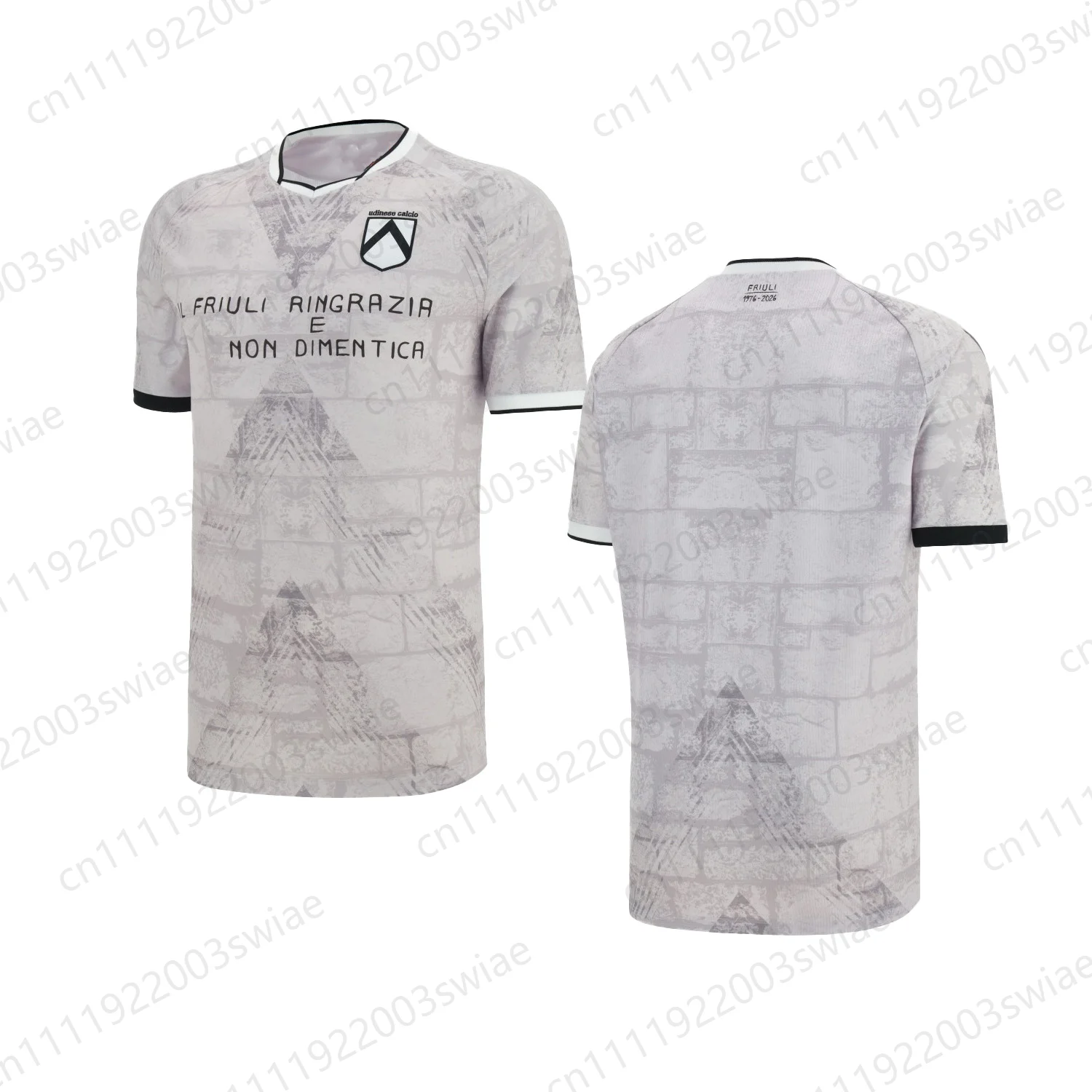 2026 New 2026 2027 Udinese 1976 Earthquake Special Football Kit Memorial Soccer Jersey Short Sleeve Fans Shirt Adults Kids