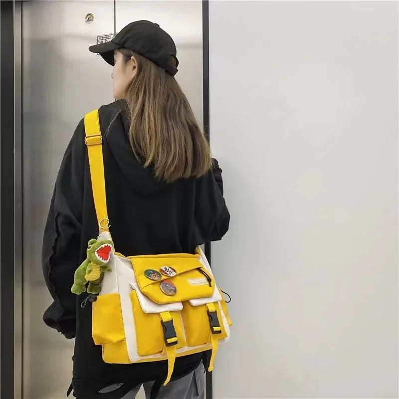 Harajuku Men Nylon Crossbody Bags for Women Messenger Bag Girls School Book Bags Youth Canvas Handbags Shoulder Bag Sac Bolsas image 5