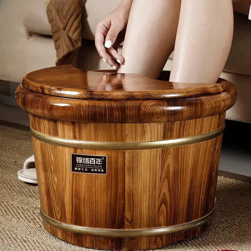 Carbonized foot massage with wooden bucket for household wooden leg bath