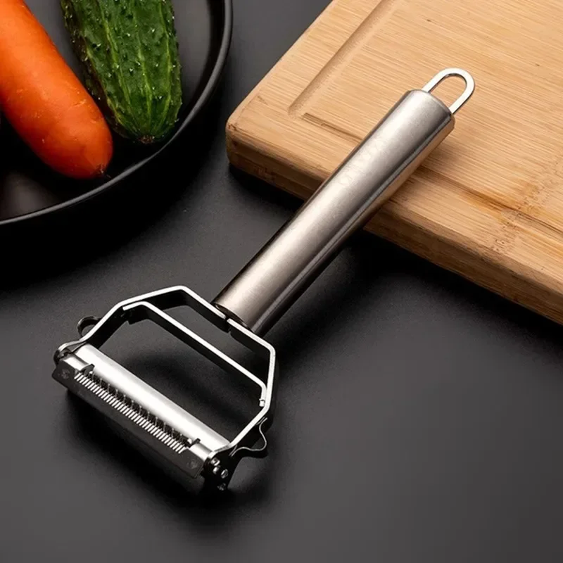 Stainless Steel Multifunctional Kitchen Peeler - Durable Vegetable & Fruit Shredder Slicer | For Potato, Carrot & More