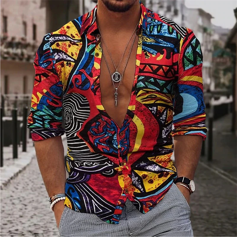 

Men's Casual Shirts 2024 Long Sleeve Hawaiian Men's Tops Street Outdoor Soft Lightweight Comfortable Extra Large Size