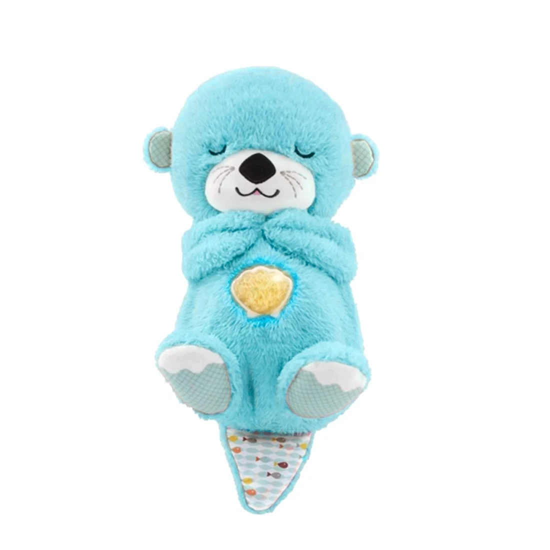 2024 new Breathing Otter Plush Toy With Light And Sound Music Soothing Deep Sleep Toys Bear Sleeping Companion Pillow Gifts