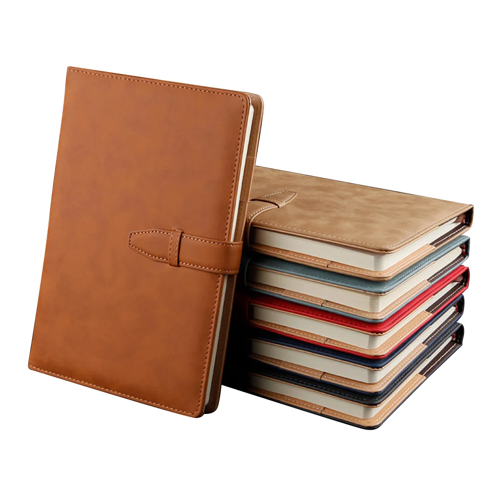 PU Leather Soft Cover Custom LOGO Notebook Waterproof Notepad with Buckle Business Supplies Plan Book with Gift Box