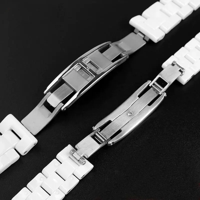 For J12 ceramics wristband high quality women\'s men\'s watch strap Fashion bracelet black and white watchbands 16mm 19mm