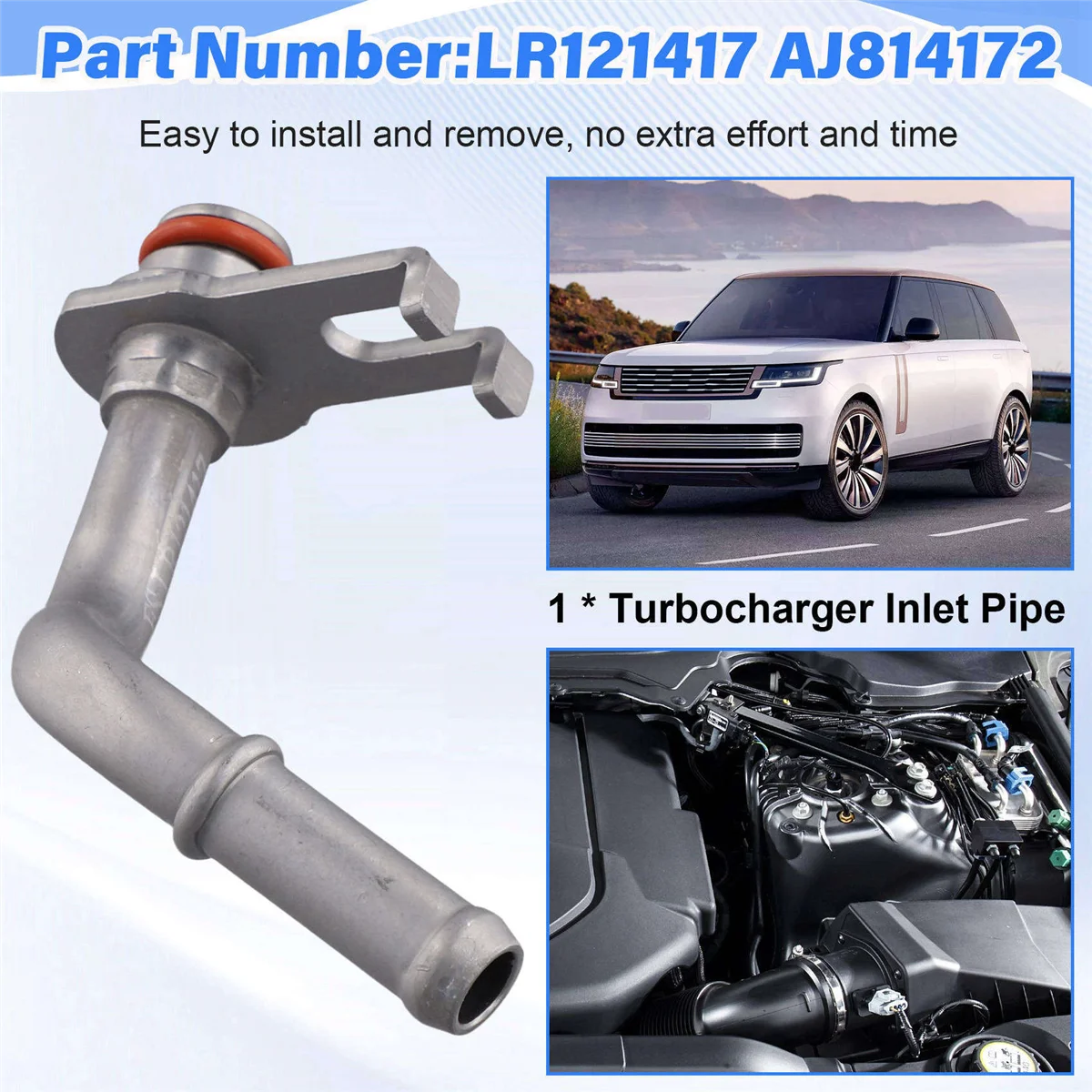 LR121417 Turbo Charger Inlet Pipe Tube AJ814172 for Range Rover/Range Rover Sport/Discovery Petrol Return Water Pipe