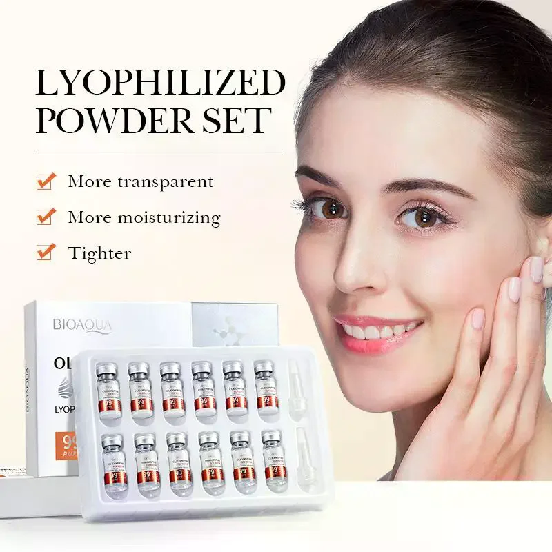 1 Set Sensitive Skin Moisturizing And Smoothing Hyaluronic Acid Cream Oligopeptide Face Skin Repair Freeze-dried Powder Kit