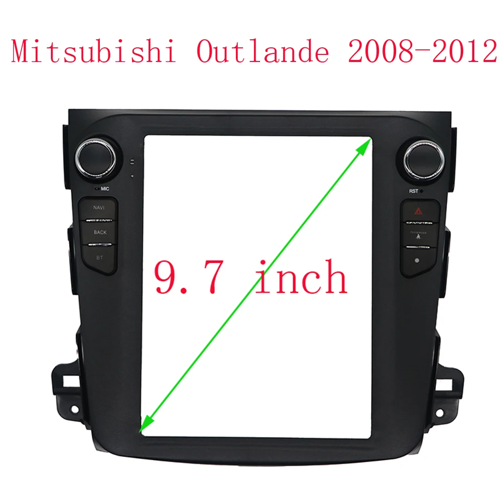 9.7 Inch Fascia For Mitsubishi Outlander 2008-2012 Car Radio Stereo GPS MP5 Android Player 2 Din Head Unit Panel Dashboard Frame