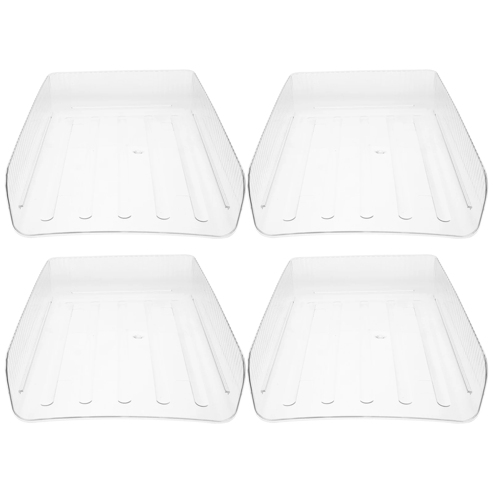 

4Pcs Transparent Desk Letter Tray Paper Storage Organizer Desktop File Holder Office Document Rack Paper Tray File Trays
