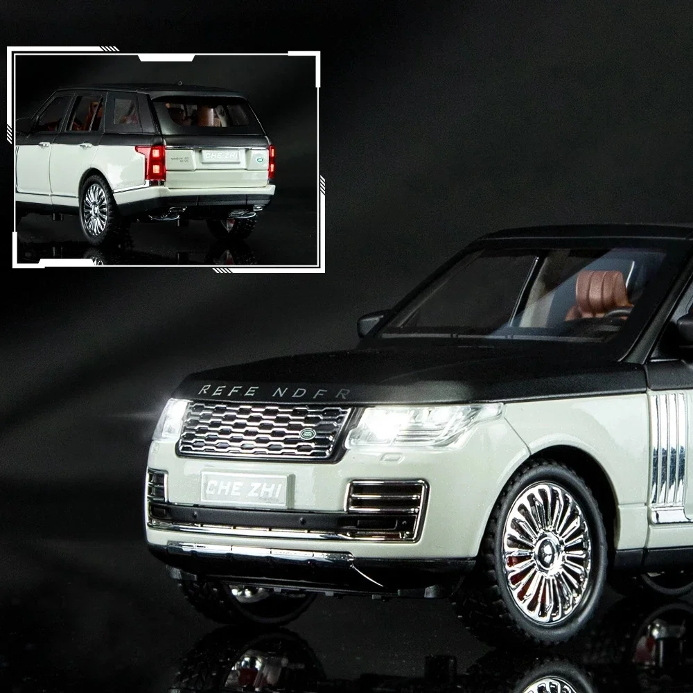 1:24 Range Rover SUV Alloy Car Diecast Model Toy Vehicle Sound And Light Pull Back Metal Car Simulation Collection Toys for boys