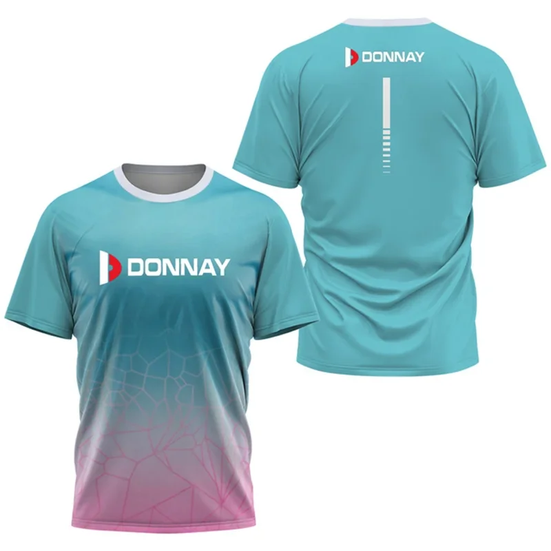 2024 Summer Men's Loose blazer 3D Printed Donnay Men's Sports T-shirt High Quality wicks Tennis Training T-shirt clothing