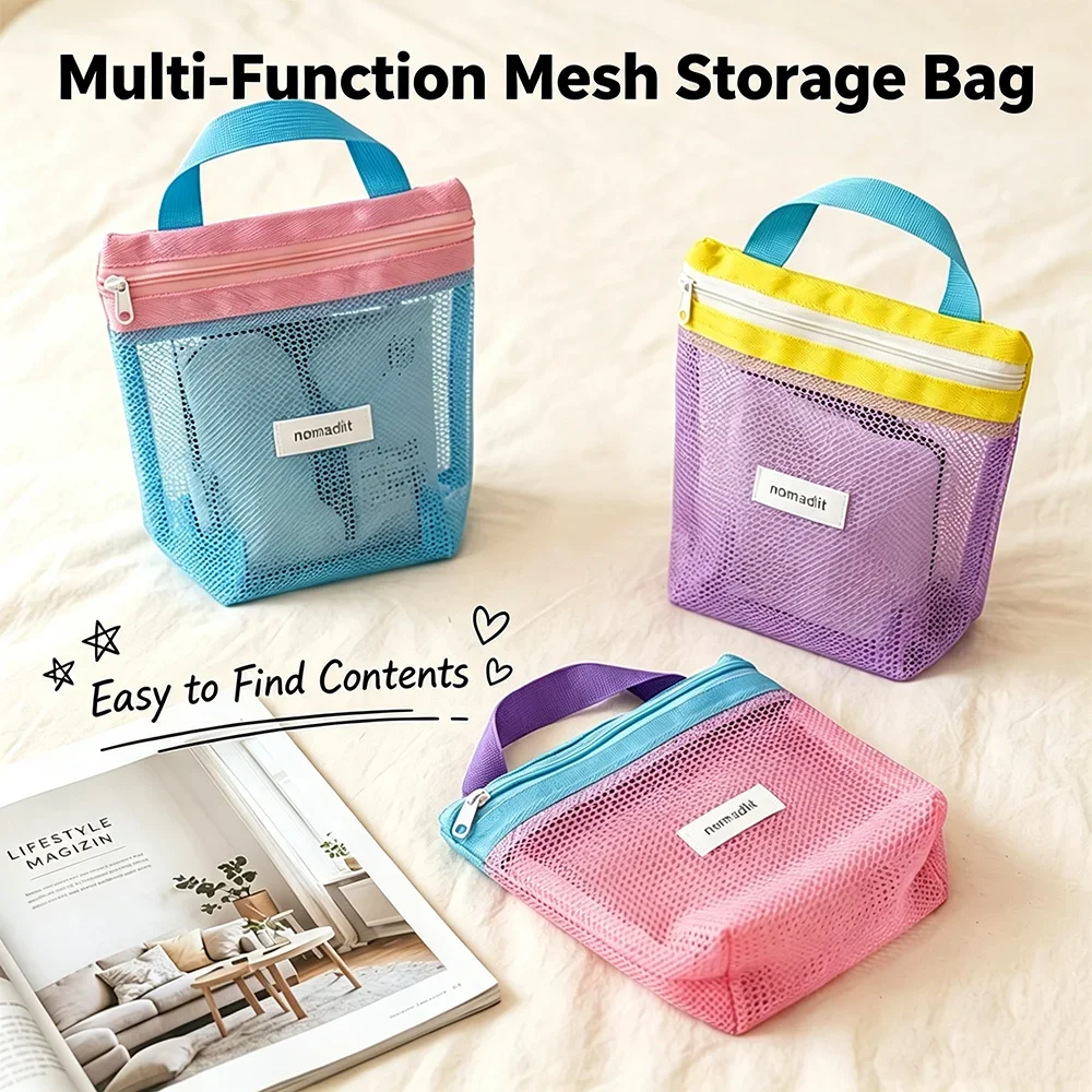 Portable Toiletry Bag Travel Swimming Cosmetic Bag Hand-Held Business Trip Waterproof Mesh Bath Fitness Beach Bag Storage Bag