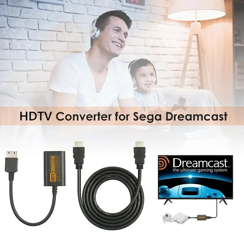 High Definition HDMI-compatible Adapter Dongle for Sega Dreamcast Console Supports Display Modes NTSC 480i 480P PAL 576i