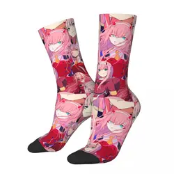 Winter Warm Crazy Design Men's Women's Zero Two Socks Darling in the Franxx Anime Girl Waifu Sweat Absorbing Basketball Socks