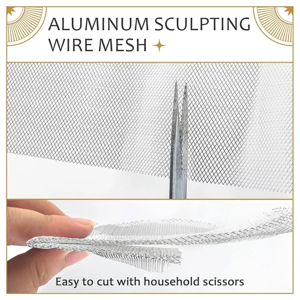 

Aluminum For Sculpting Wire Mesh, 2 Rolls 6.5FT X 16IN For Arts And Crafts, Armature Wires