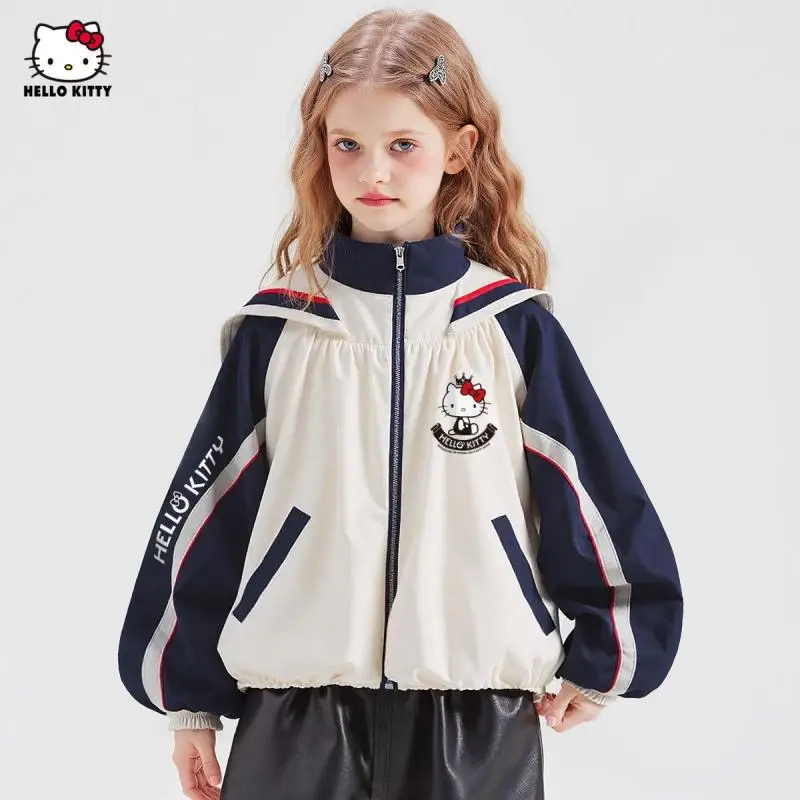 

Sanrio Hello Kitty пальто топы куртка спортивный костюм для девочек весна осень детская кавайная аниме мультфильм модная новая стильная одежда хит продаж
