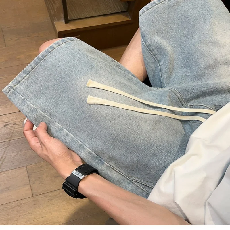 Denim shorts for men, light summer thin cut, trendy brand, s