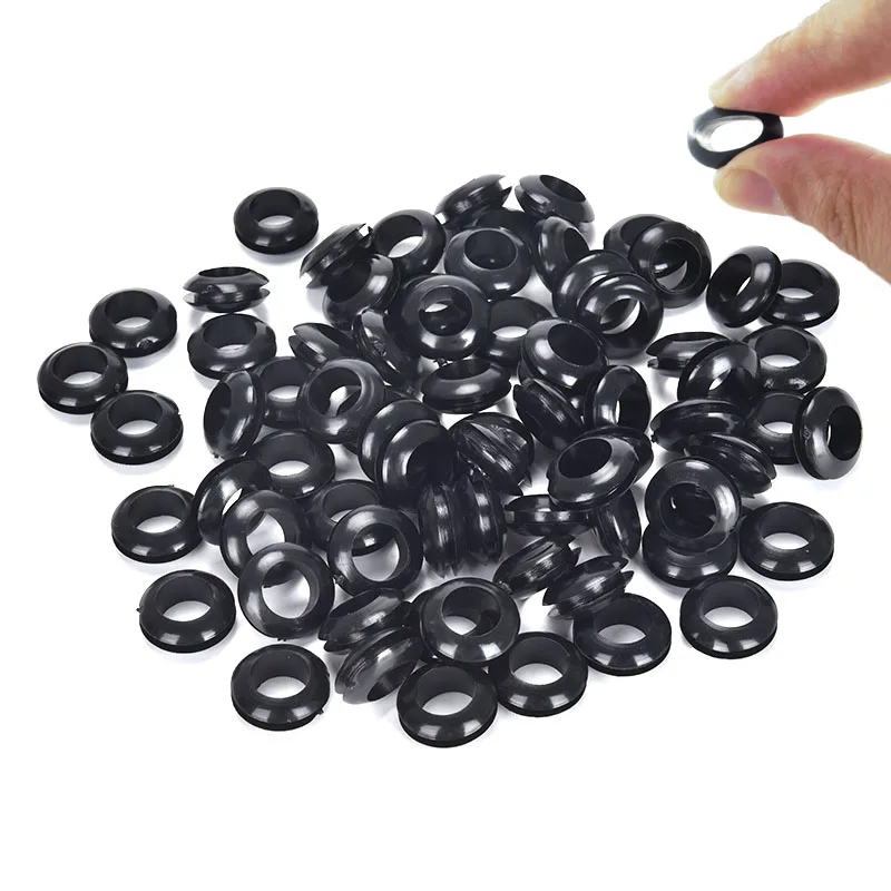 1/2/5/10/20/50pcs Double Sided Armature Wire Rubber Grommets ID 3mm-70m Ring External Circlip For Protects Wire Cable Part Seal