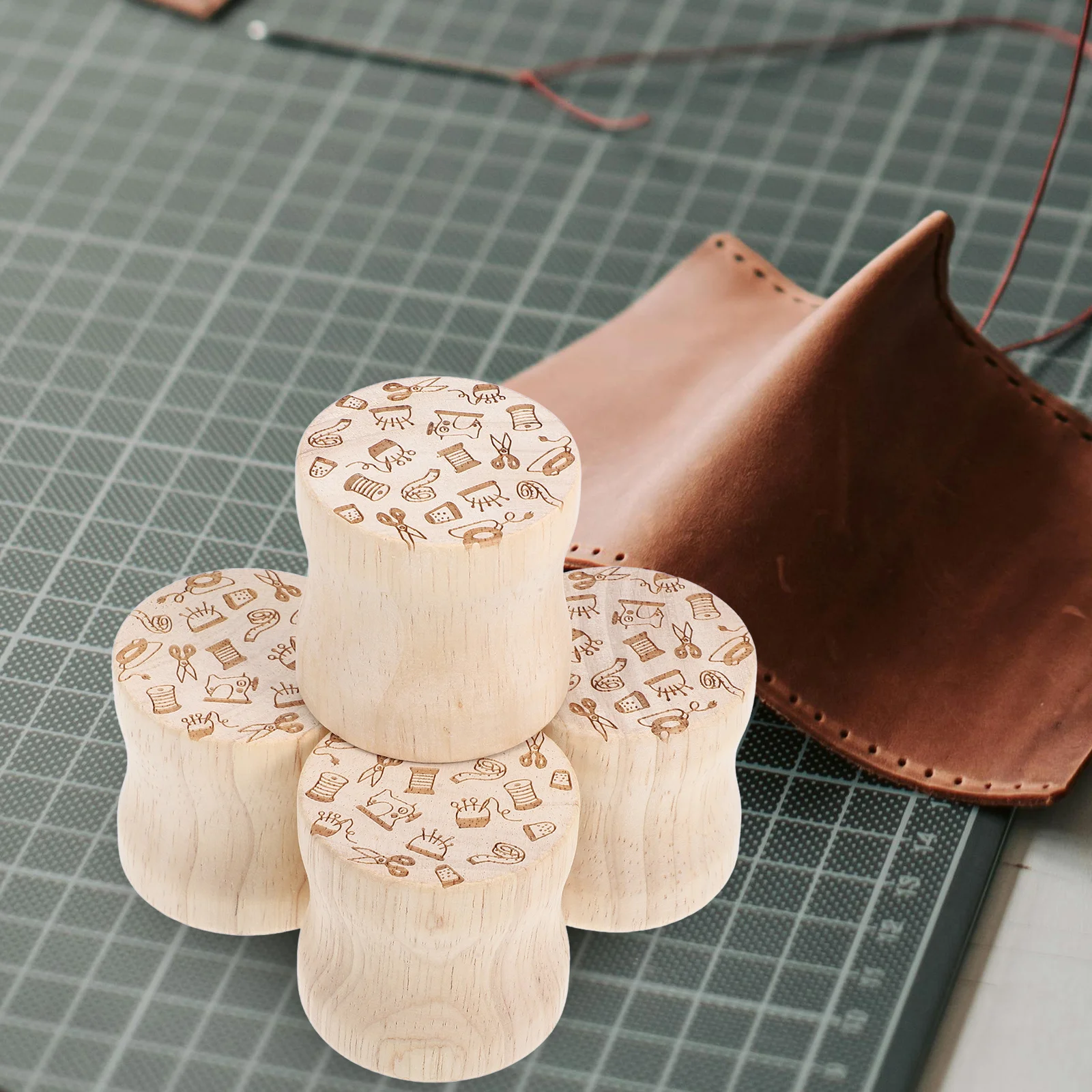 

4pcs Hardwood Wood Fabric Tailors Clapper For Ironing Weight For Quilting Sewing Ironing Tool Pressing Aid Beige