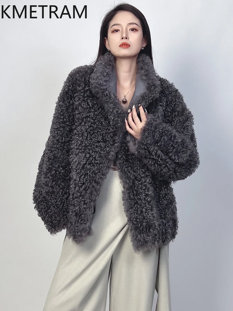 Natural Wool Sheepskin Double Faced Fur Jacket Women High Quality Stand Collar Real Fur Coat Winter Woman Clothing 2025 abrigos