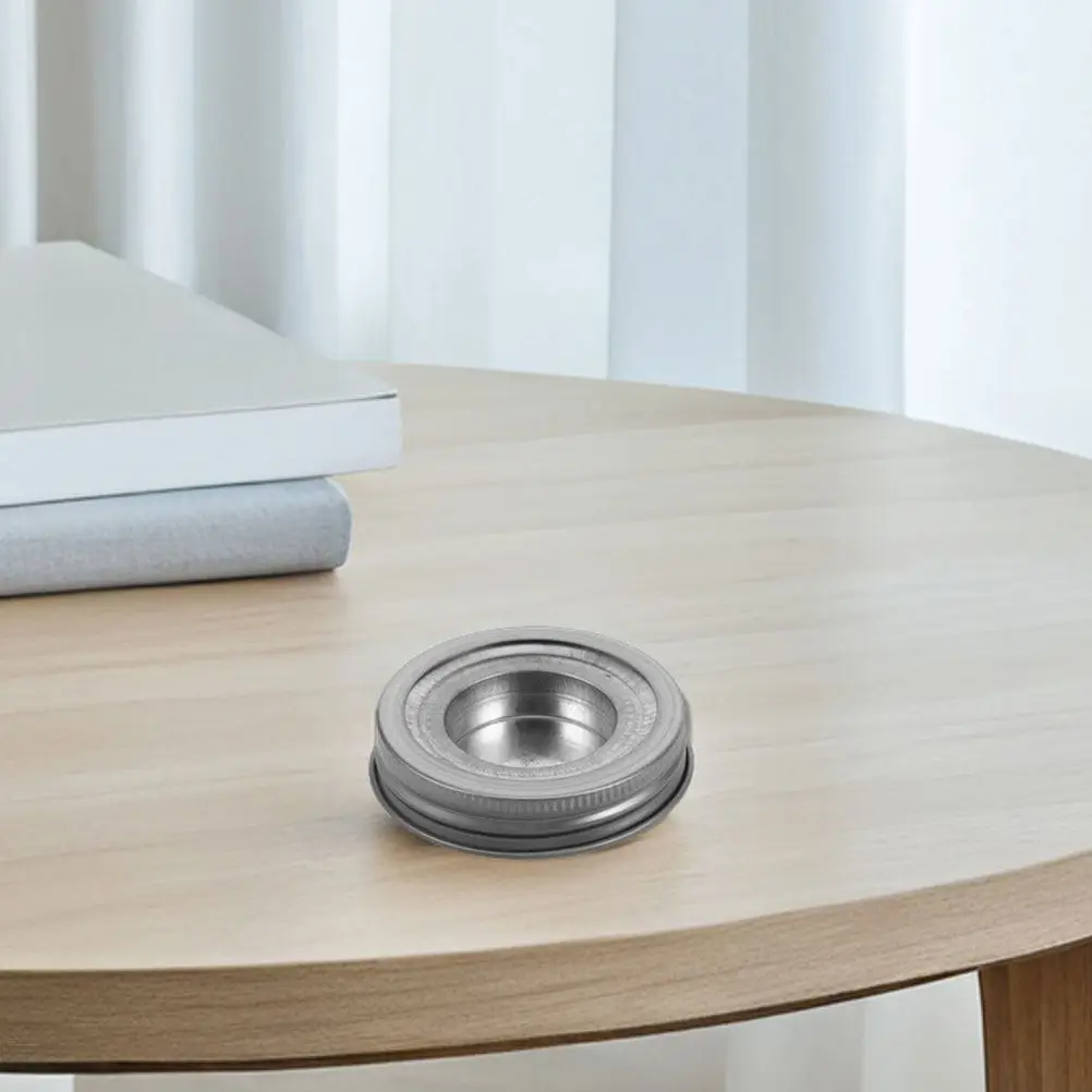 5Pcs Minimalist Stainless Steel Jar Lid Inserts for Regular Mouth Jars Tea Light Holder Storage Home Decor Safety