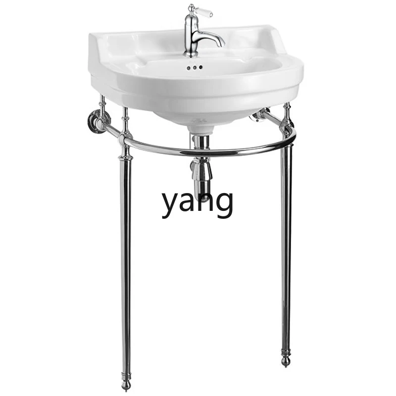 

TGF circular arc brass custom bracket basin European retro toilet wash bathroom basin