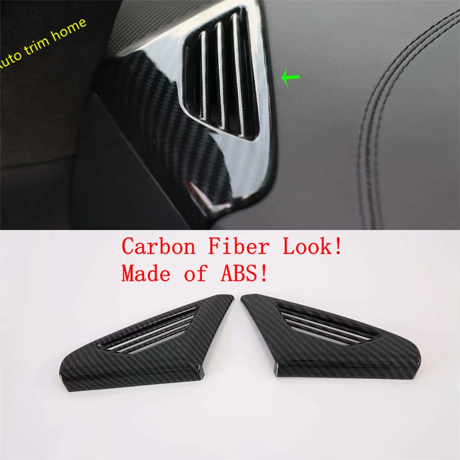 

Car Accessories Dashboard Air Conditioning AC Outlet Vent Decor Cover Trim For Tesla Model X 2017 - 2020 ABS Carbon Fiber Look