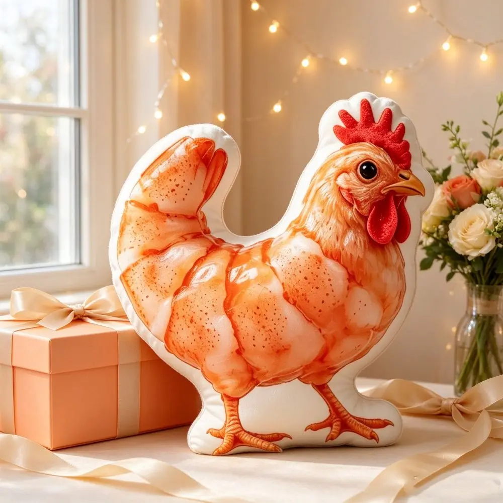 Creative 3D Printing Chicken Plush Toys Soft Cute Soft Comfy Shrimp Chicken Doll 15/30/45cm Simulation Stuffed Chicken Kids Toy