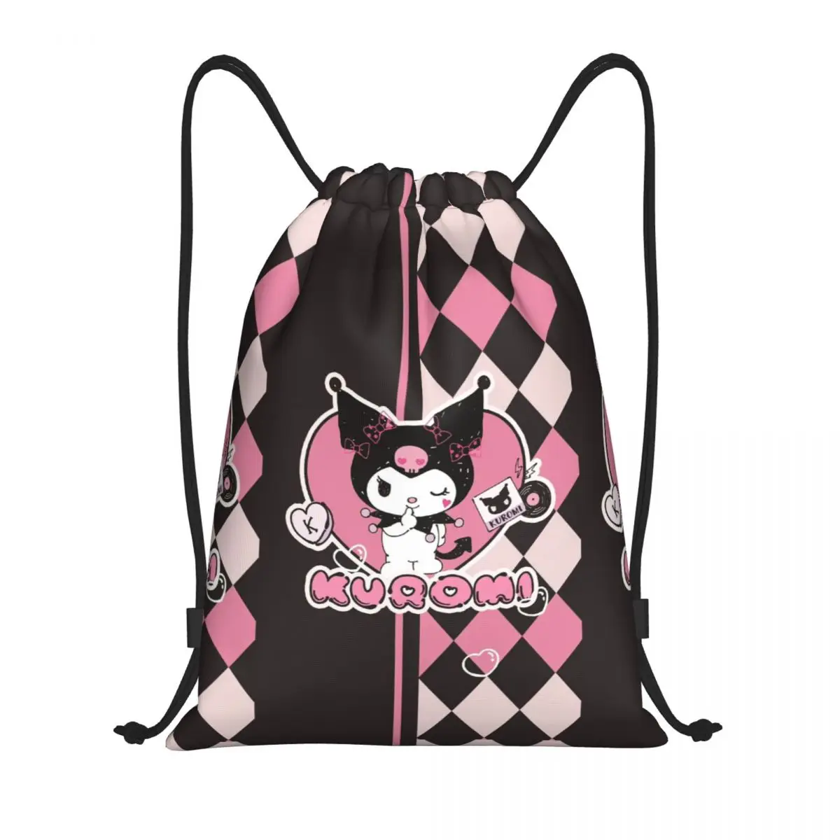 

Kuromi Hello Kitty Drawstring Bags Sports Backpack Gym Sackpack String Bag for Working Out