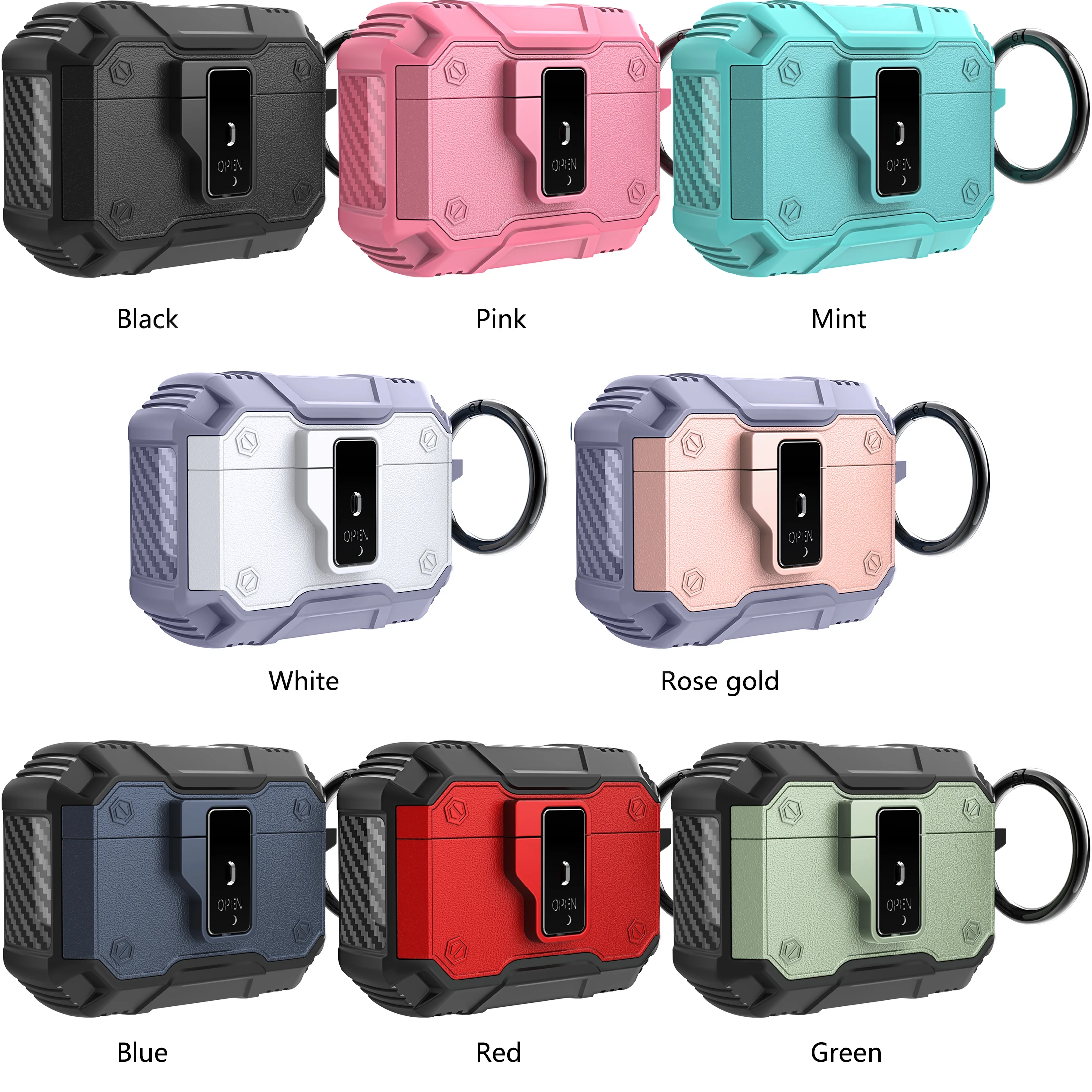 Mecha Shockproof Earphone Case For Airpods Pro3 Pro 2 Airpods 1 2 3 4 One Click Open Soft Silicone Protective Headphone Cover