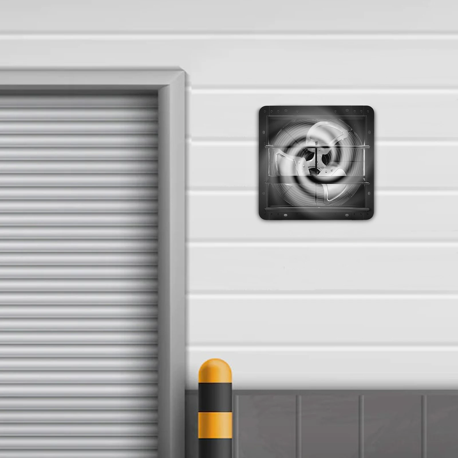 

14-дюймовый настенный вентилятор мощностью 36 Вт, черный вентилятор для вентиляции и охлаждения, настенный вытяжной вентилятор 1600 об/мин 1294 куб.см