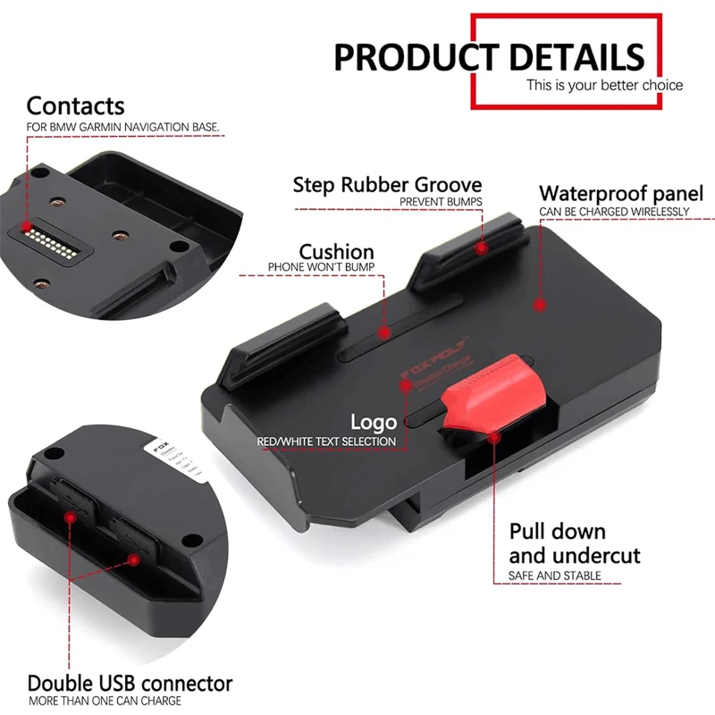 Motorcycle Wireless Charging GPS Phone Holder Navigation Bracket For BMW R1200GS R1250GS R 1250 GS F800GS F700GS S1000XR ADV