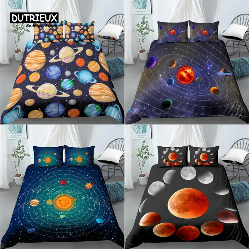 

Home Living Luxury 3D Solar System Print 2/3Pcs Comfortable Duvet Cover PillowCase Bedding Sets Queen and King EU/US/AU Size