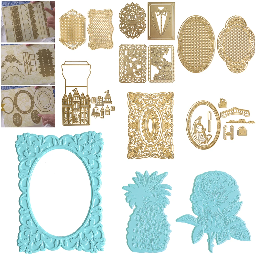 Rose and Pineapple Gilded Metal Craft Cutting Dies Diy Scrapbook Paper Diary Decoration Card Handmade Embossing 2026 New Product