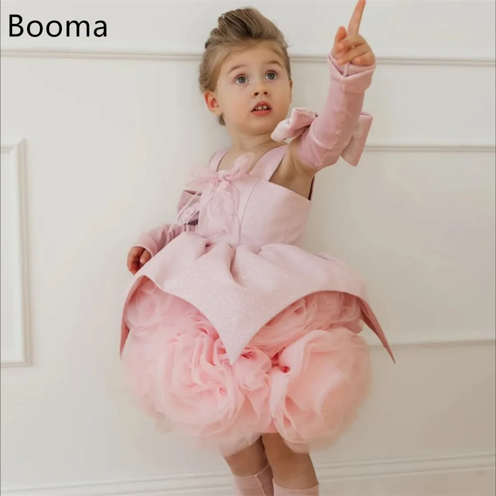 

Booma A-Line Spaghetti Strap Shiny Flowers Girl Dresses Wedding Party Dress for Kids Flowers Girls Prom Gowns Customized