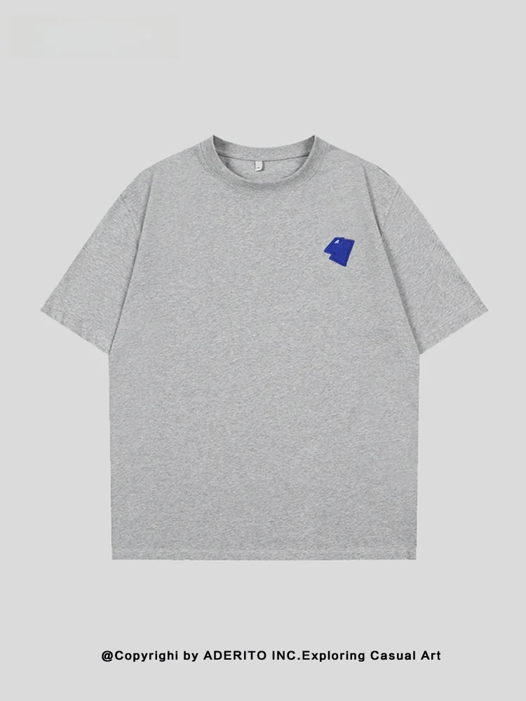 

Футболка ITO Brand свободного кроя из чистого хлопка с вышитым сердцем, летняя повседневная одежда, дышащая и комфортная.