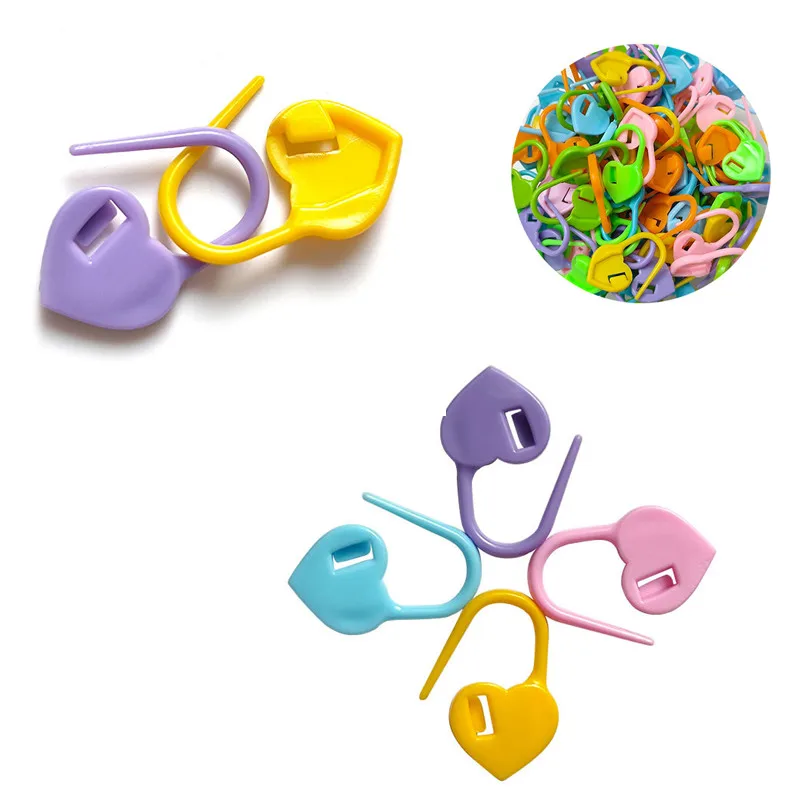 50pcs Mix Color Plastic Resin Small Clip Locking Stitch Markers Crochet Latch Knitting Tools Needle Clip Hook Sewing Tool