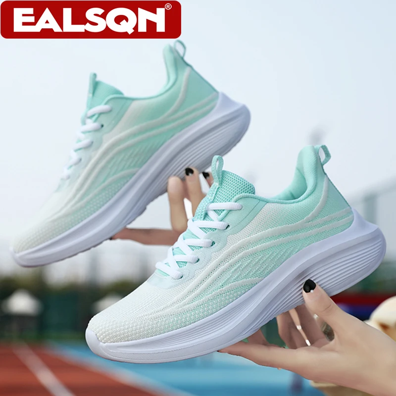 Atmungsaktive Schnür-Laufschuhe für Damen, Sommermode, rutschfeste Sportschuhe, leichte Outdoor-Sport-Trainingsschuhe