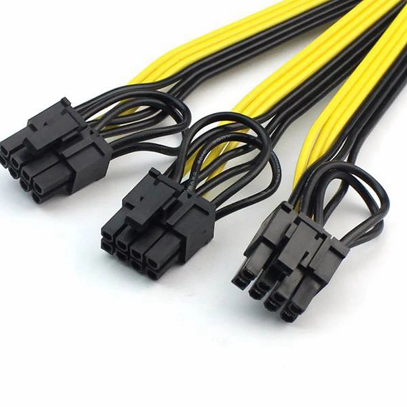 10Pcs Power Cord 6+2 Pin Card Line 1 To 3 Miner Graphics Card Line Adapter Cable Splitter Line