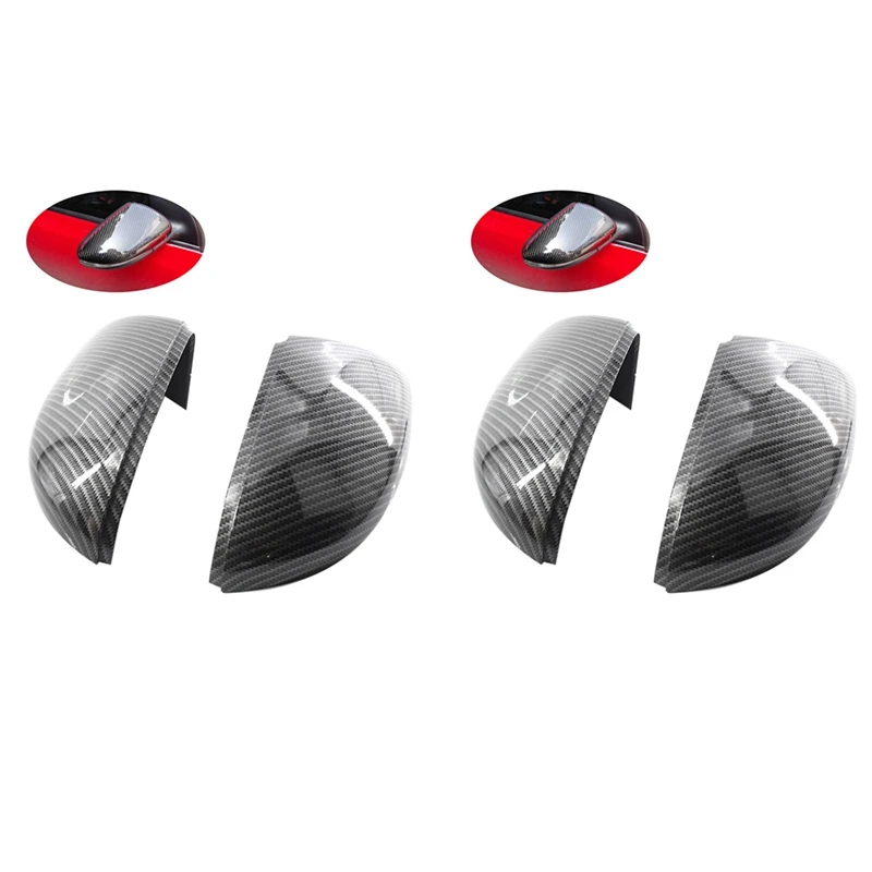 

2X Side Mirror Covers Caps(Carbon Look)Replacement Carbon Mirror Caps For Golf 6 Jetta Mk6 Gtd R20 Exterior Mirror