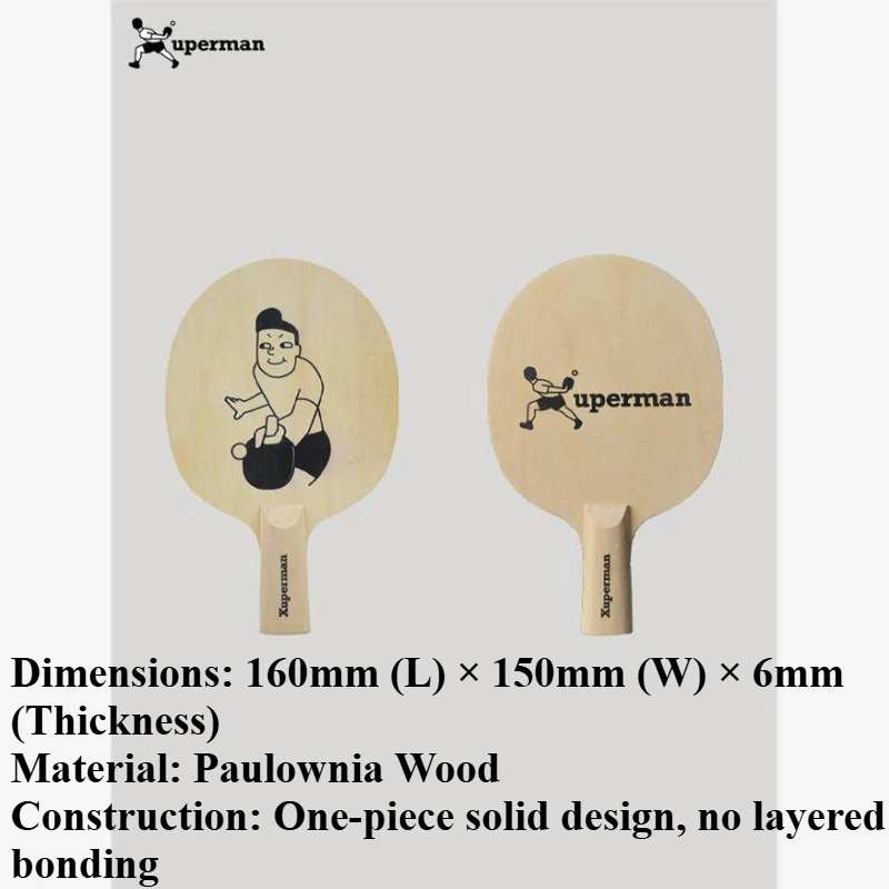 Xuperman Mini Art Table Tennis Blade Paulownia Wood Signature Ping Pong Paddle Collectible Souvenir Gift Table Tennis Racket