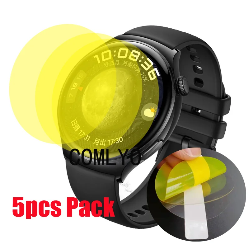 5 Stück für Huawei Watch 4 PRO Displayschutzfolie Smart Watch Ultra Thin Cover HD TPU Film